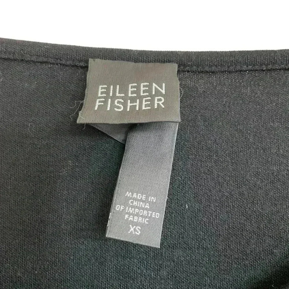 Eileen Fisher Black Wool Sweater Dress XS Long Sleeves Classic Office Careerwear - Picture 11 of 11